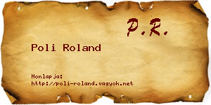 Poli Roland névjegykártya